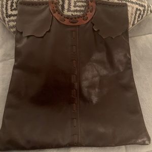 Stunning brown leather vintage bag